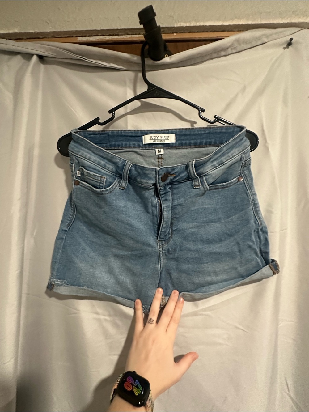Judy Blue Medium Wash Rolled-Hem Denim Shorts